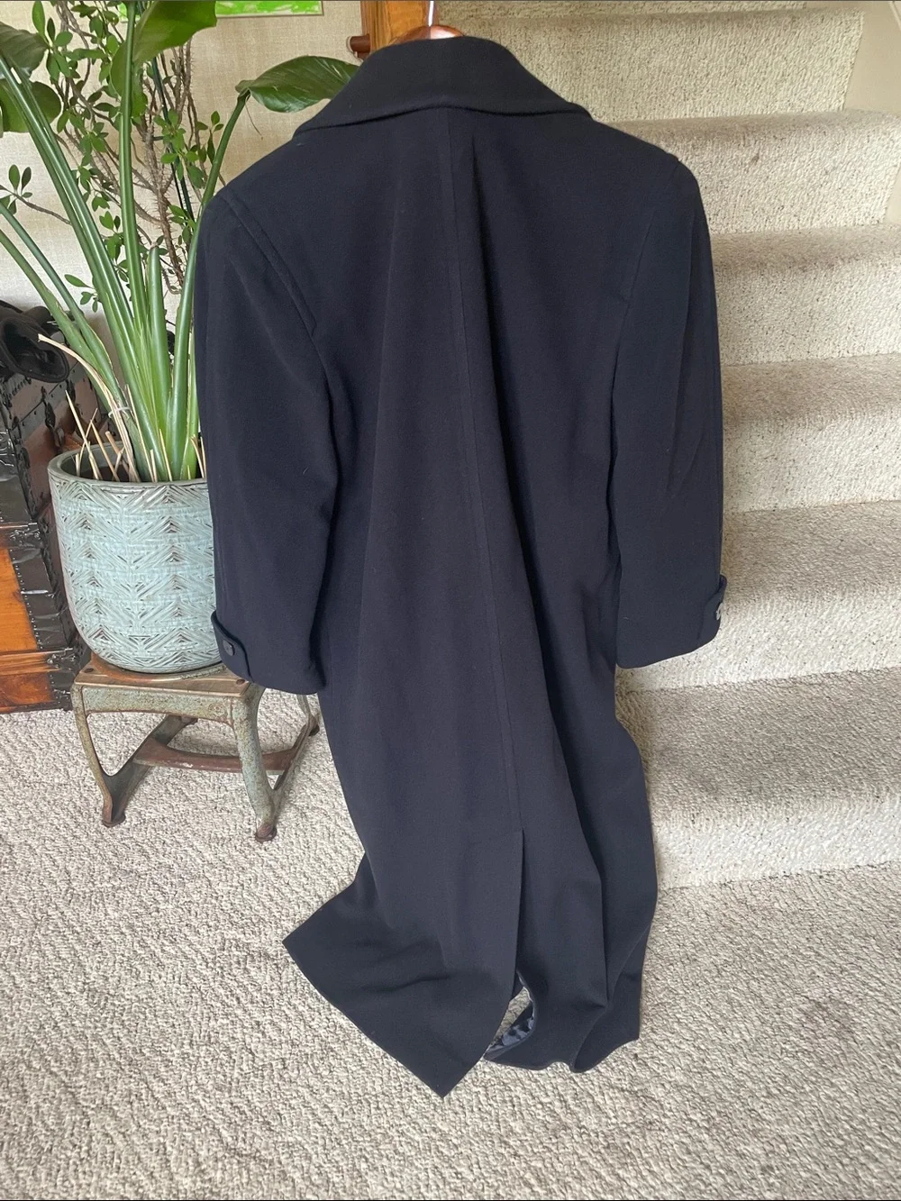 Talbots Cashmere Wool Double Breasted Navy Petite Pea Coat
